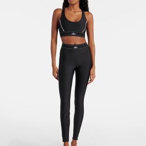Alo Airlift Suit Up Bra and Legging set - Black/White SizE Small